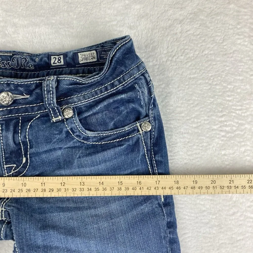 Miss Me Capri Womens Low Rise Blue Denim Jeans‎ Size 28